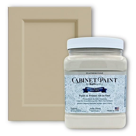 Bathworks Cabinet & Furniture Paint – Ready-to-Use, No Prep Required – American-Made, Low VOC, Smooth, Professional Finish (Featherstone, 1 Quart)