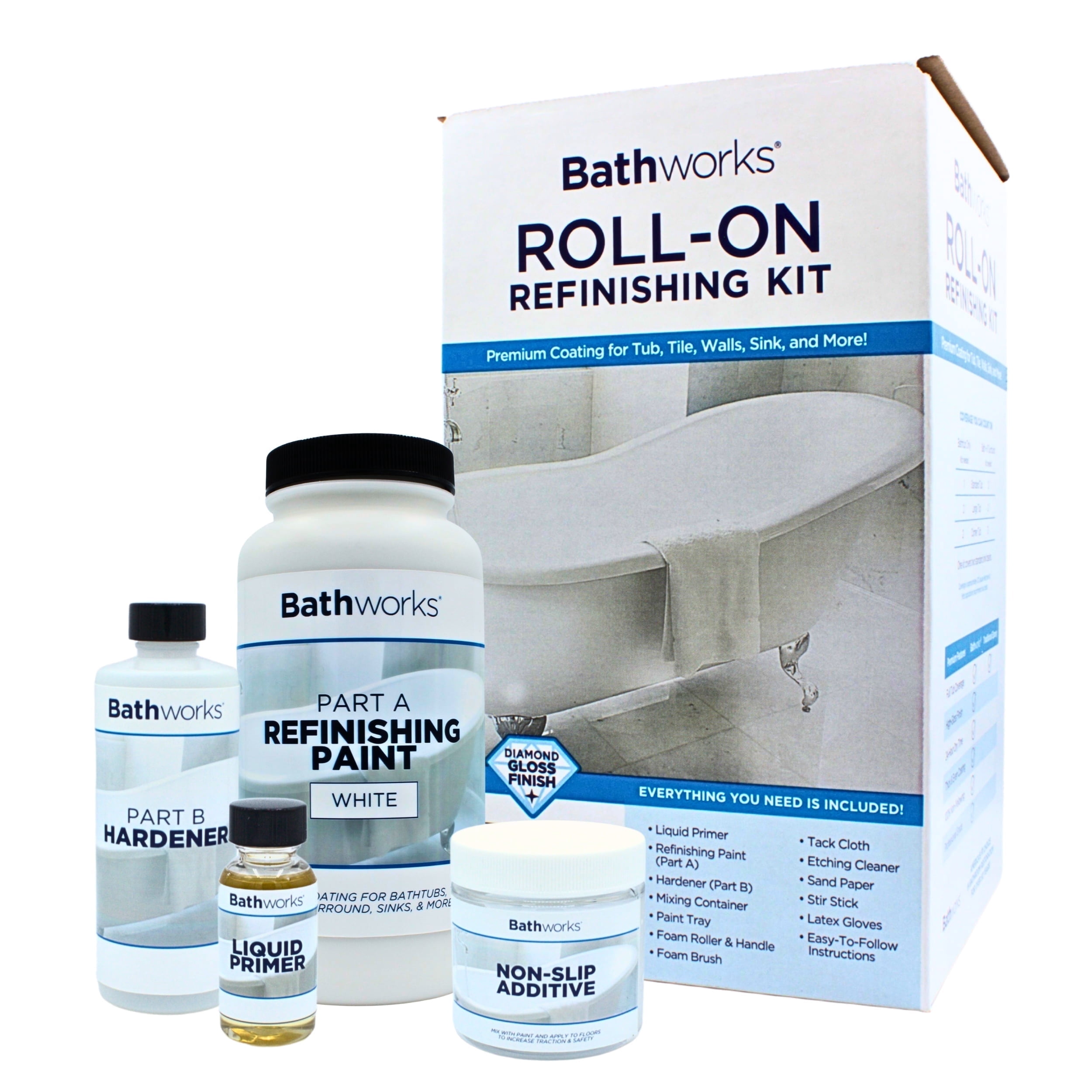Bathworks Roll-On Application Tub and Tile Refinishing Kit with Non