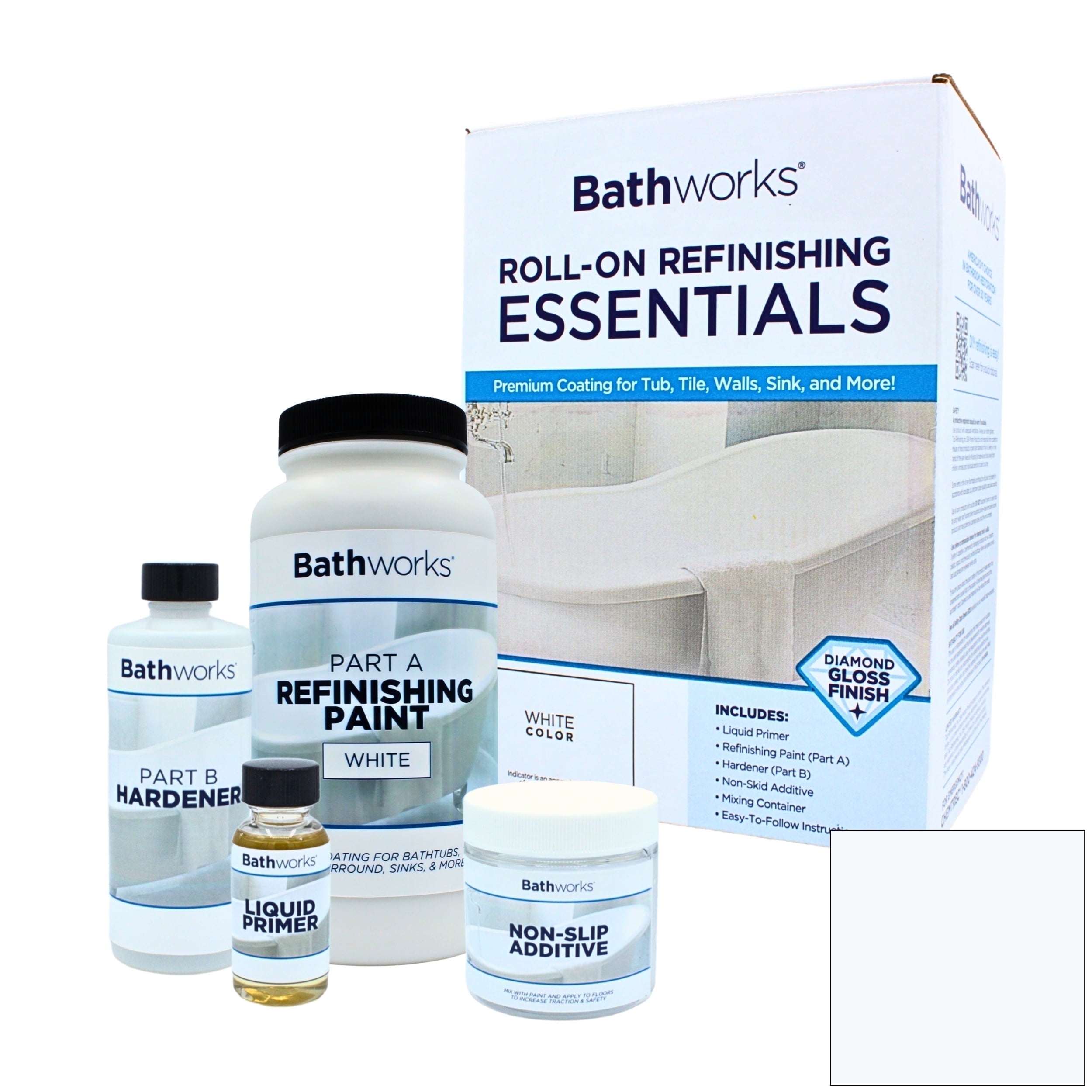 Bathworks Bathtub Refinishing Kit for Porcelain Repair, Tub, Tile ...