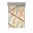 thumbnail image 1 of Batik Bedding Set with Sheet & Covers, Japanese Garden Inspired Swirling Spring Flowers Design in Soft Colors Illustration, Printed Bedroom Decor 2 Shams, 4 Sizes, Multicolor, by Ambesonne, 1 of 3
