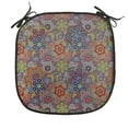 thumbnail image 1 of Batik Chair Seating Cushion, Vintage Combined Nested Paisley Motif Oriental Feminine Cultural Eastern Batik Theme, Soft Seat Pads for Office with Anti-slip Backing, 16"x16", Multicolor, by Ambesonne, 1 of 5