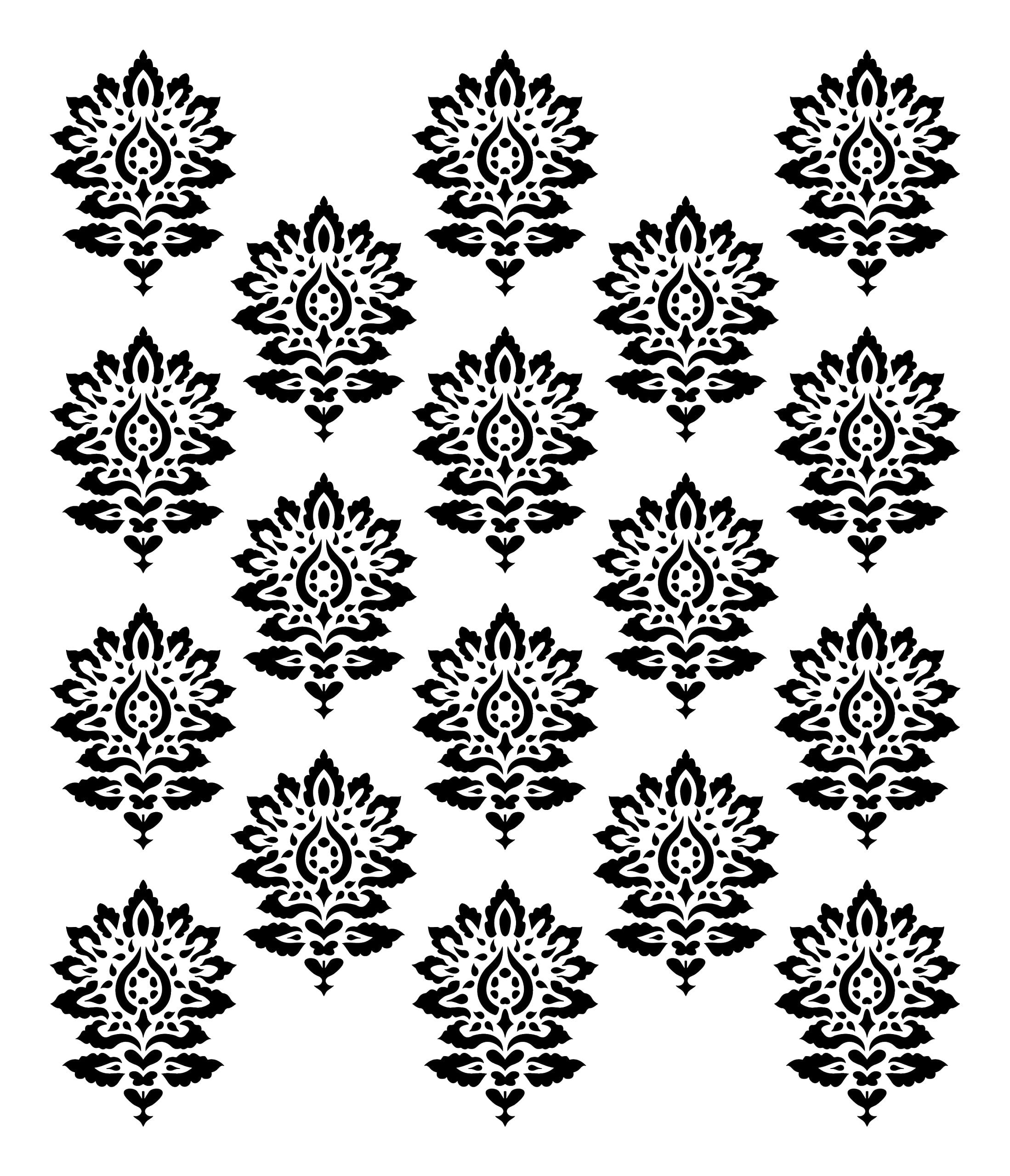 Batik Damask All Over Wall Stencil (10 mil plastic) - Walmart.com