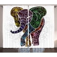 thumbnail image 1 of Ambesonne Animal Curtains 2 Panel Set, Floral Tribal Shapes, 108" x 90", Multicolor, 1 of 3