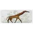 thumbnail image 1 of Batik Kitchen Mat, Savannah Animal Giraffe with Ornament Patterns on Body Creature Print, Plush Decorative Kitchen Mat with Non Slip Backing, 47" X 19", Multicolor, by Ambesonne, 1 of 1