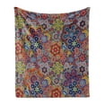 thumbnail image 1 of Batik Soft Flannel Fleece Blanket, Vintage Combined Nested Paisley Motif Oriental Feminine Cultural Eastern Batik Theme, Cozy Plush for Indoor and Outdoor Use, 50" x 70", Multicolor, by Ambesonne, 1 of 5