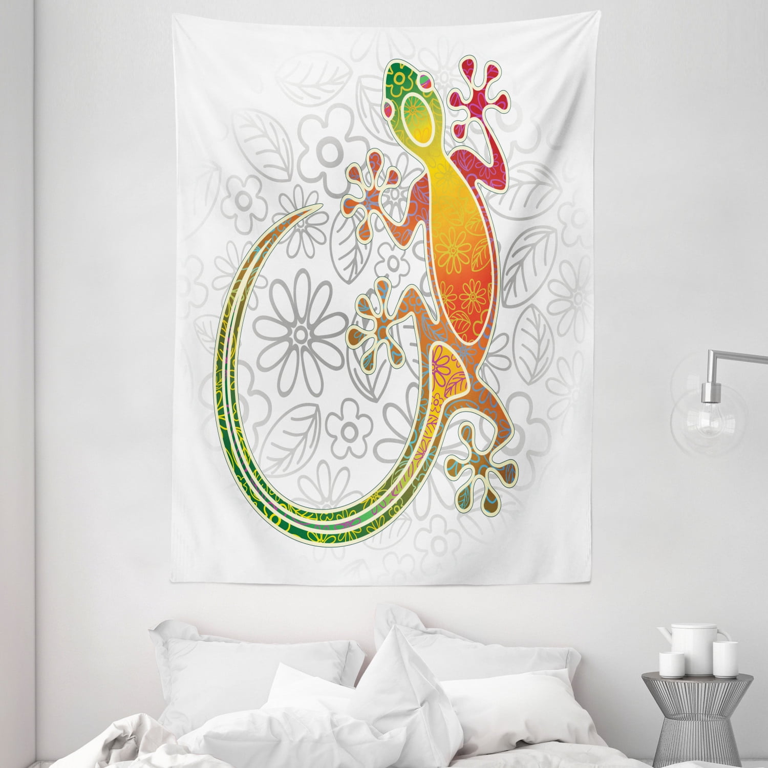 Batik Tapestry, Native Southeast Asian Common House Gecko Moon Lizard ...
