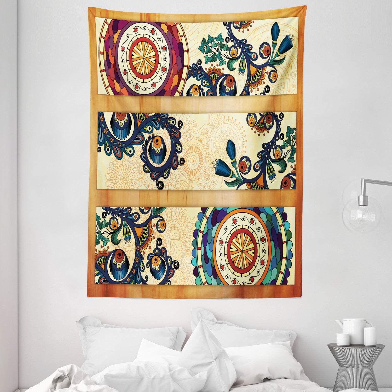 Batik Tapestry Oriental Vintage Paisley Batik Pattern with Eastern Motifs in Flat Boho Art Design Wall Hanging for Bedroom Living Room Dorm Decor 60W X 80L Inches Multicolor by Ambesonne Walmart