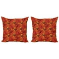 thumbnail image 1 of Ambesonne Orange Throw Pillow Cover 2 Pack, Grungy Flower Romantic, 20", Orange, 1 of 6