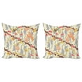 thumbnail image 1 of Ambesonne Floral Throw Pillow Cover 2 Pack, Flower Butterfly Spring, 16", Multicolor, 1 of 5