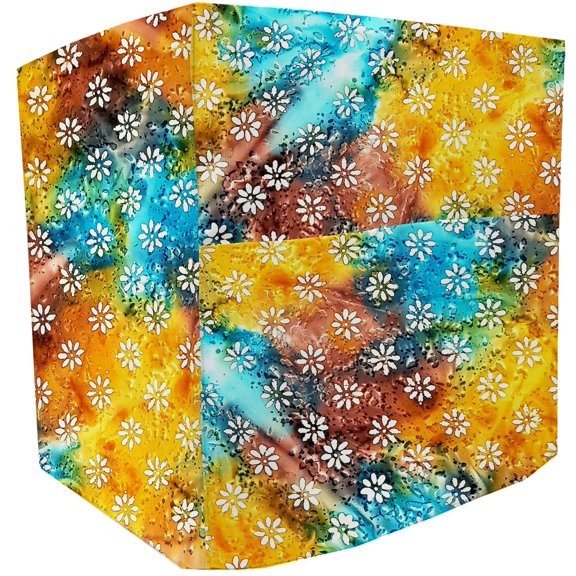 Batik Tie Dye Bread Machine Cover by Penny's Needful Things (Orange Teal Green Floral)
