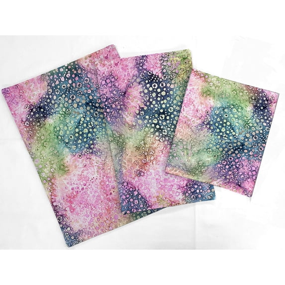 Batik Tie Dye Countertop Appliance Slider Mats by Penny's Needful Things (Pink Blue Green Spots) Large