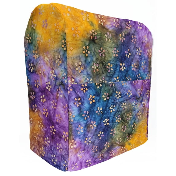 Batik Tie Dye Cover Compatible with Kitchenaid Stand Mixer by Penny's Needful Things (Orange Purple Blue Floral, All Lift Bowl Models)