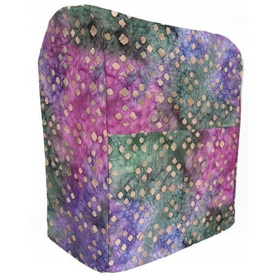 Batik Tie Dye Cover Compatible with Kitchenaid Stand Mixer by Penny's Needful Things (Pink Purple Green Diamond, 4.5qt / 5qt Tilt Head)