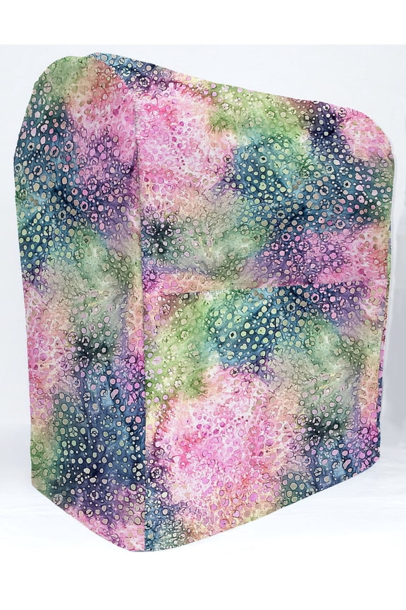 Batik Tie Dye Cover Compatible with Sunbeam Heritage Series 4.6qt Mixmaster by Penny's Needful Things (Pink Blue Green Spots)