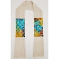 thumbnail image 1 of Batik Tie Dye Kitchen Towel Boa / Scarf by Penny's Needful Things (Towel Color: Off White) (Orange Teal Green Floral), 1 of 1
