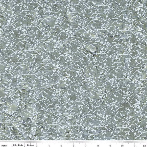 Batiks Blooms at Dusk Harbor Gray (1yard)
