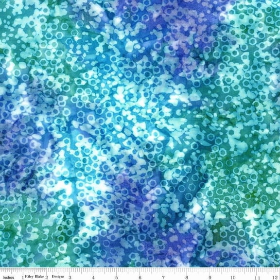 Batiks Lets Play Ball! Ball Texture Lagoon Beach Cotton Fabric (1 Yard)