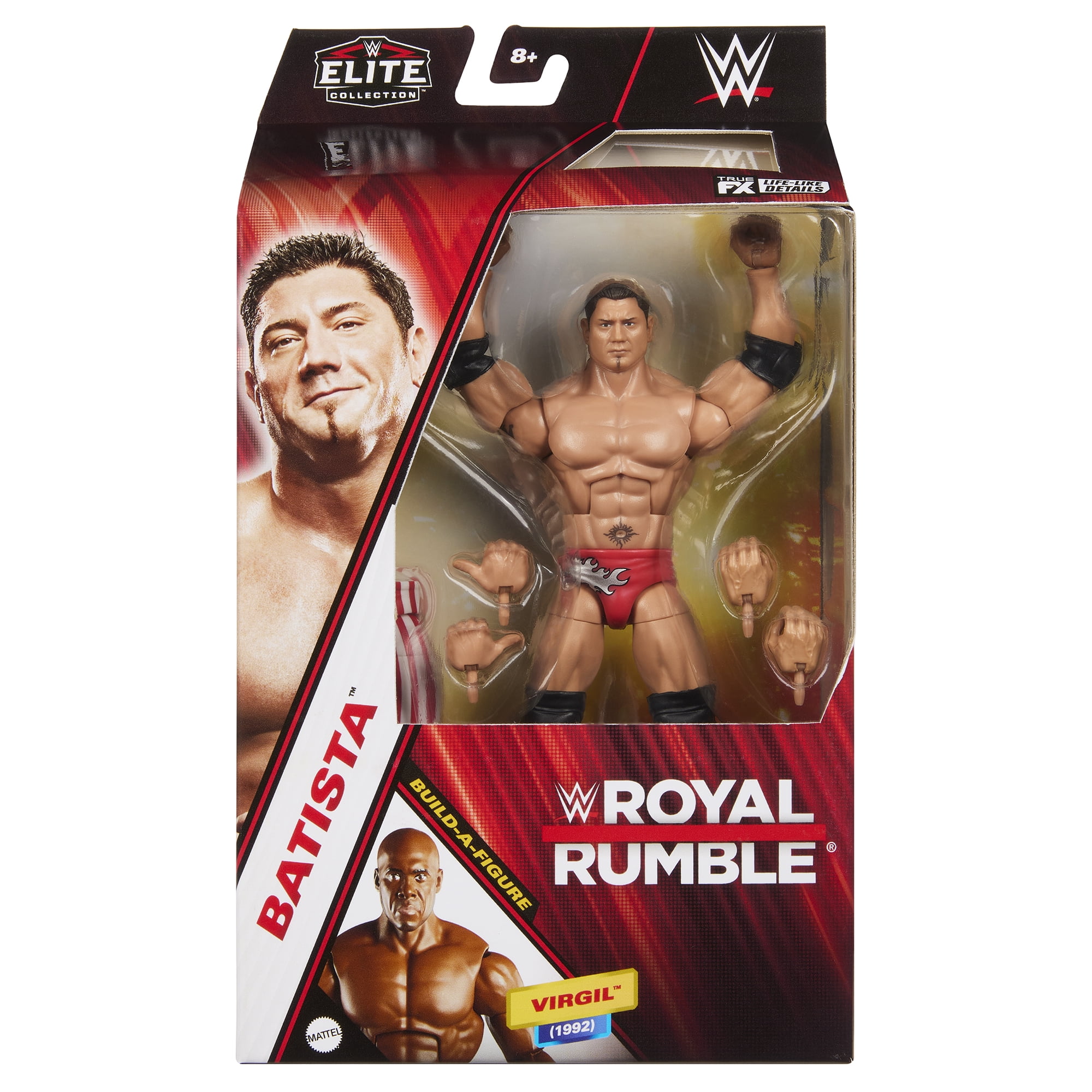 WWE Elite Royal Rumble 2024 Batista Action Figure by Mattel, Red Trunks