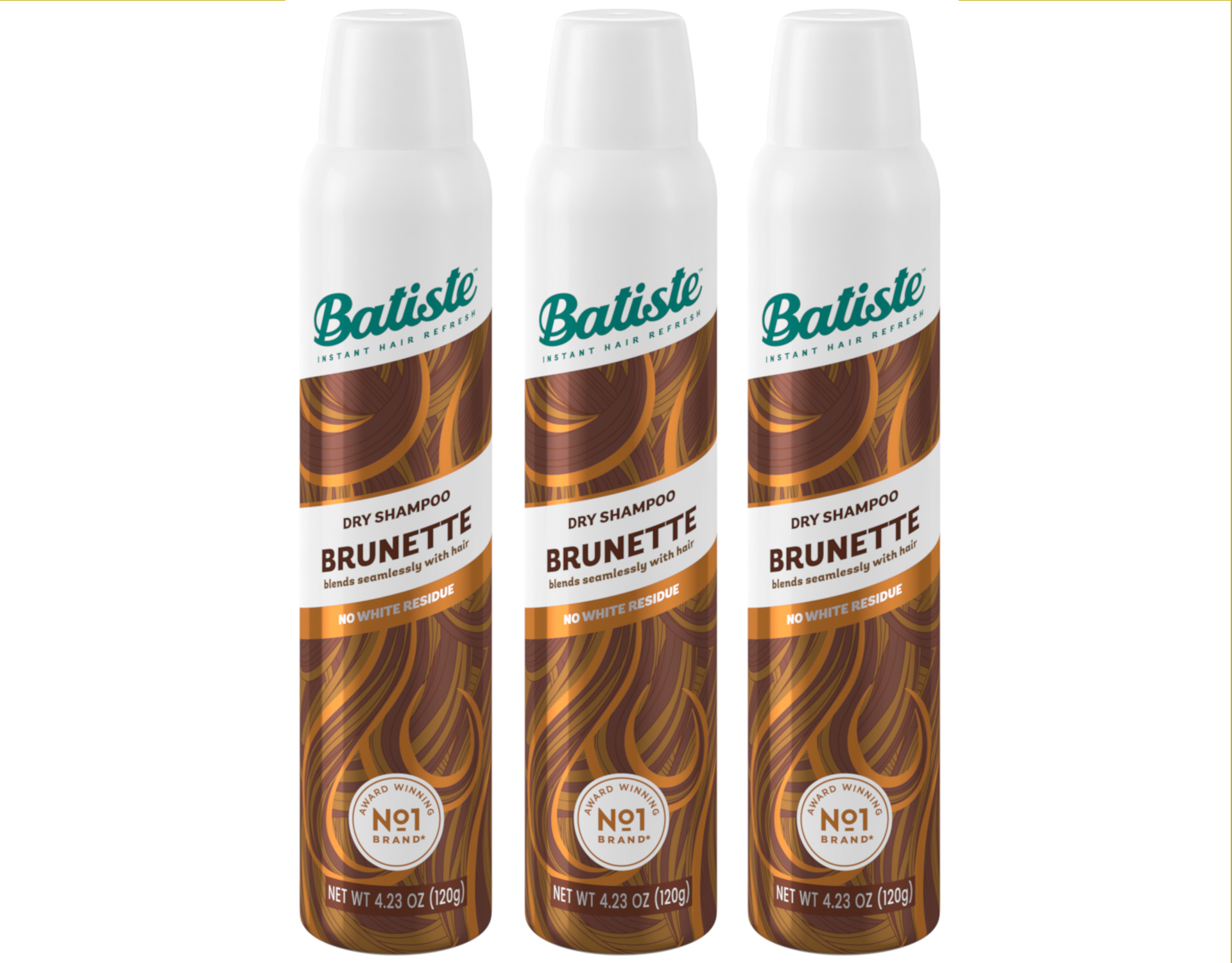 3 Pack Batiste Dry Shampoo Plus Beautiful Brunette, 4.23 Ounces/200ml Each