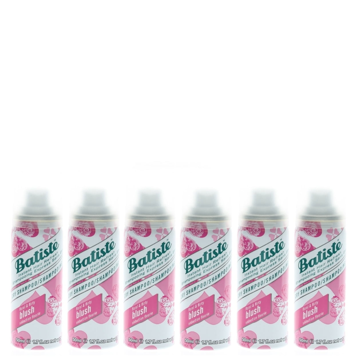 Batiste Dry Shampoo Floral & Flirty Blush Trial Size 1.6oz/50ml (6Pack