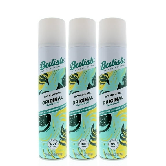 Batiste Dry Shampoo Original Classic Fresh 200ml 3-Pack Instant Hair Refresh