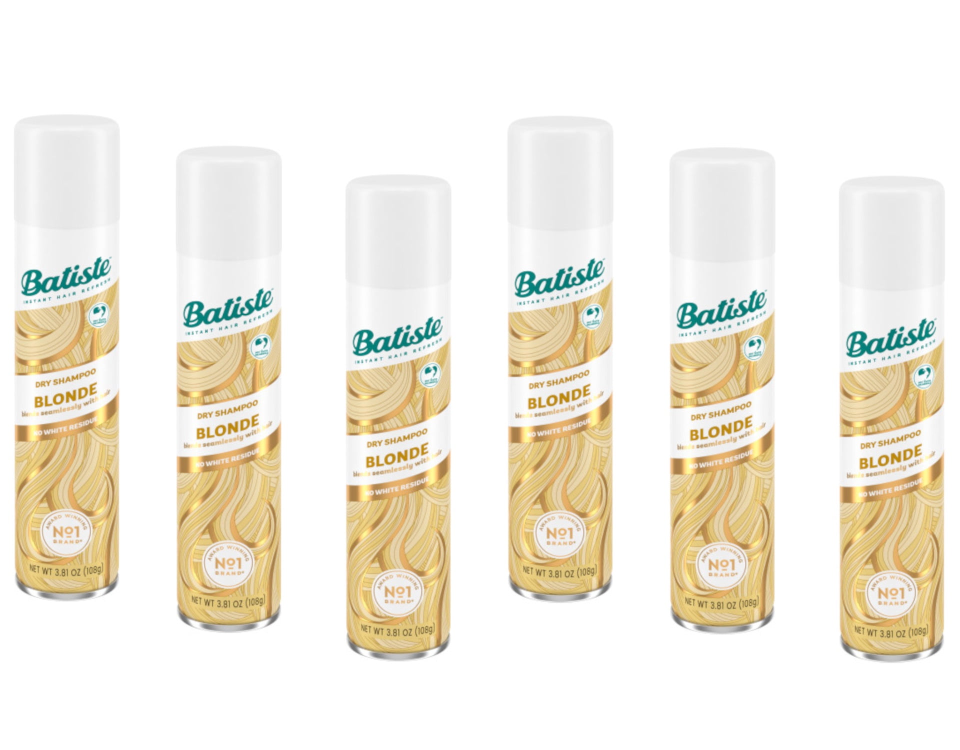 Batiste Dry Shampoo Plus, Brilliant Blonde 6.73 oz (Pack of 6)