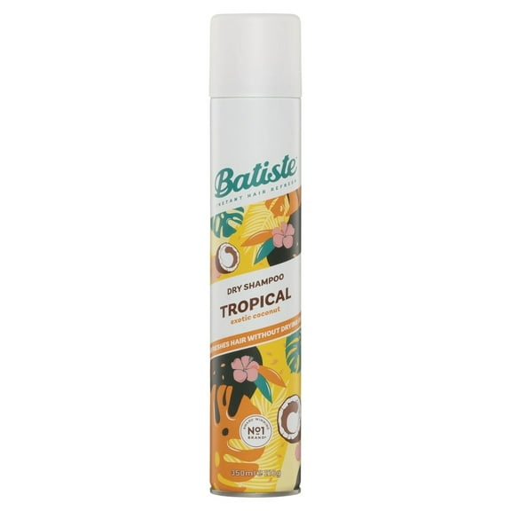 Batiste Dry Shampoo Tropical, Coconut & Floral Fragrance, No Rinse Spray 350ml