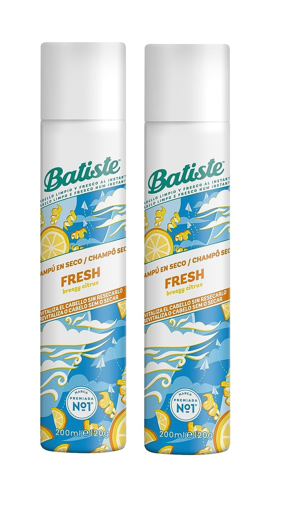 Batiste Instant Hair Refresh Dry Shampoo, Fresh - 6.73 oz Pack of 2