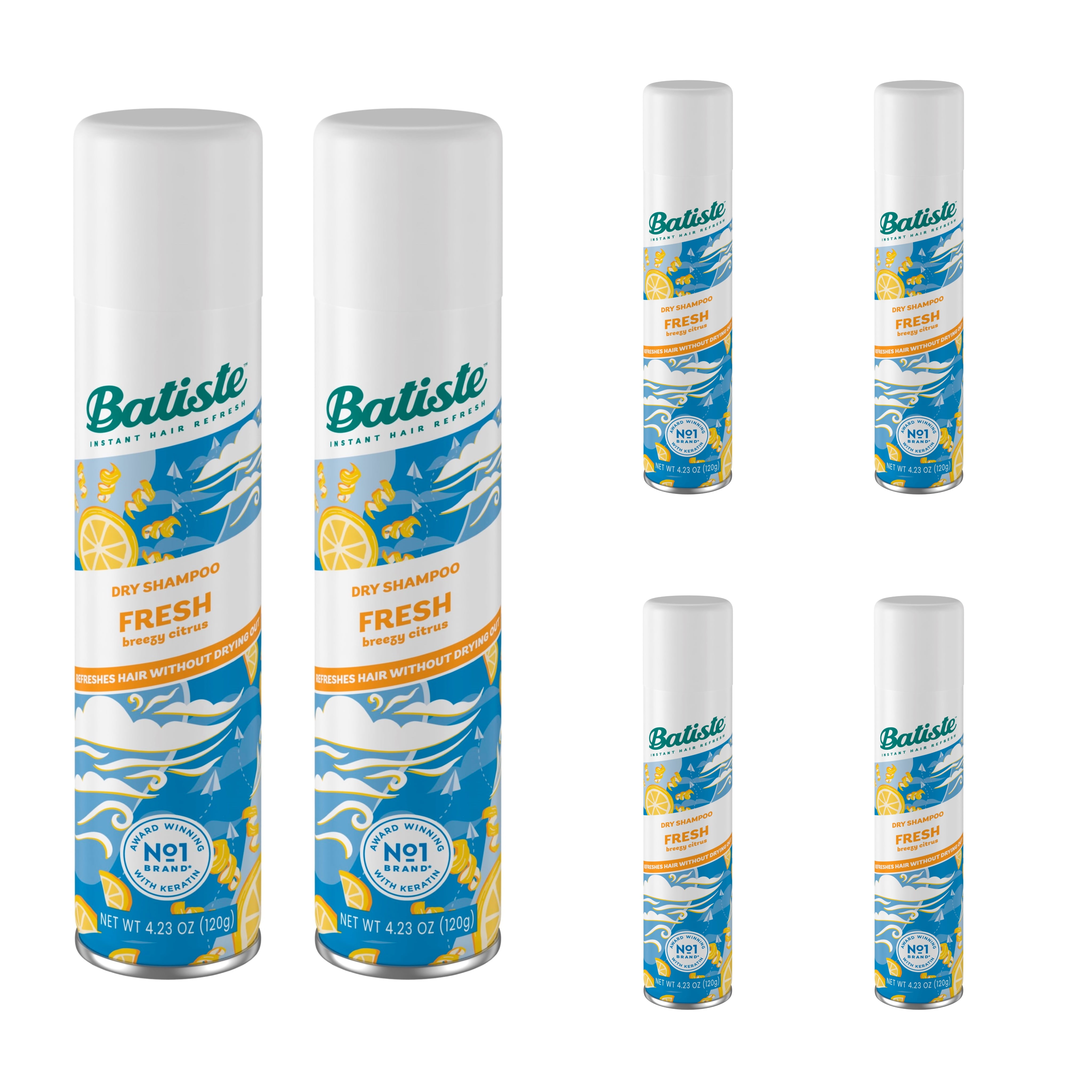 Batiste Instant Hair Refresh Dry Shampoo, Fresh Breezy Citrus Fragrance