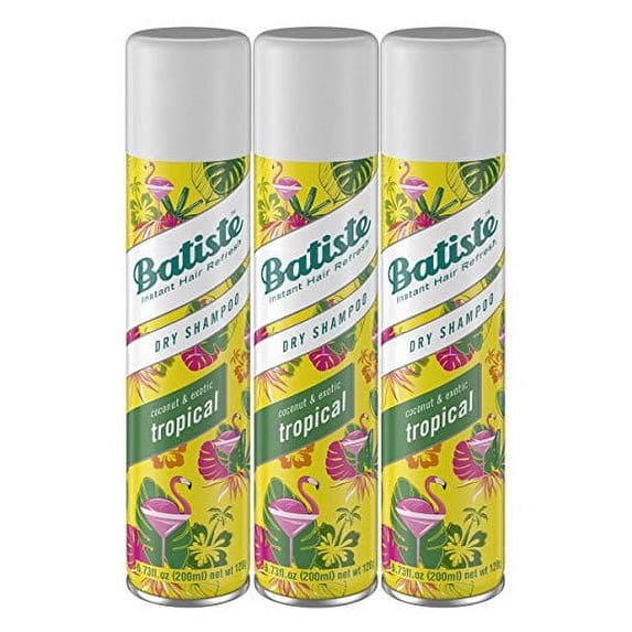 Batiste Instant Hair Refresh Dry Shampoo, Tropical Exotic Coconut Fragrance, 4.23 oz - 3 Pack