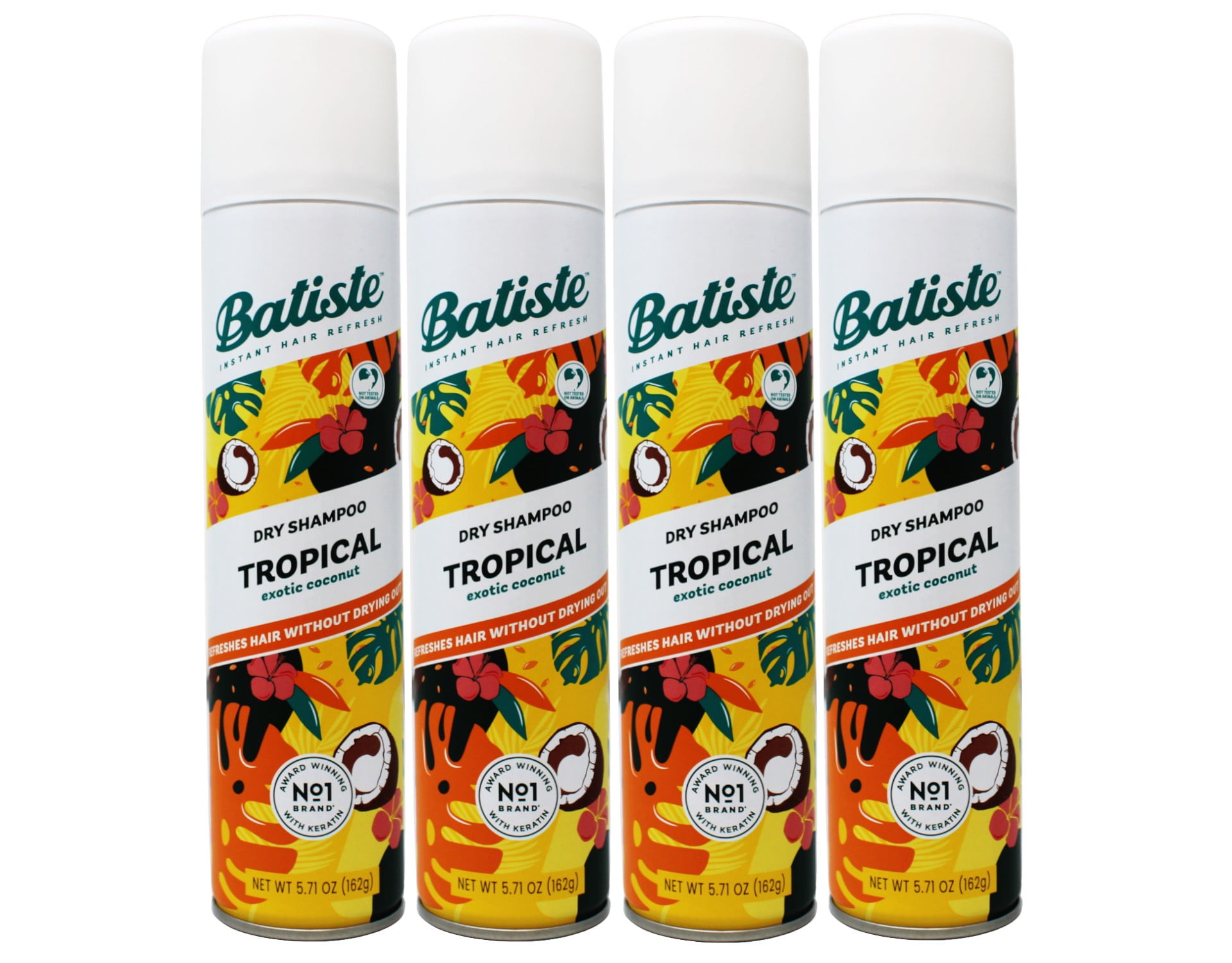 Batiste Instant Refresh Dry Shampoo Tropical Fragrance 5.71 oz Pack of 4