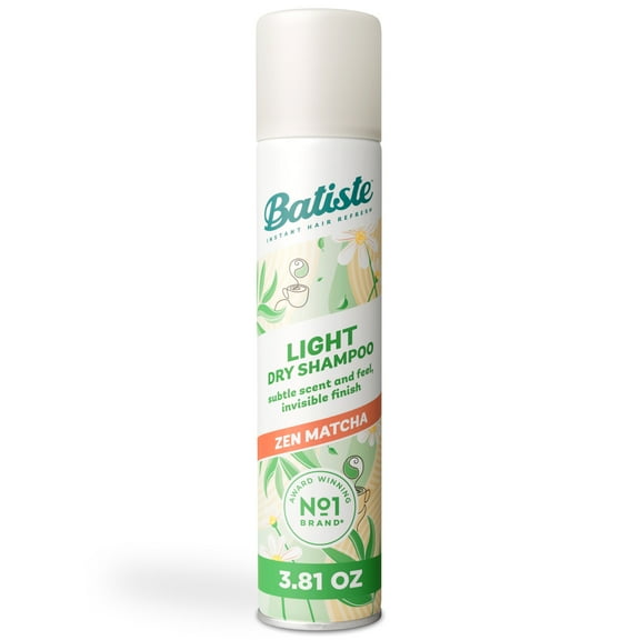 Batiste Light Dry Shampoo, Zen Matcha, Invisible Finish, Absorbs Oil,  3.81 oz.
