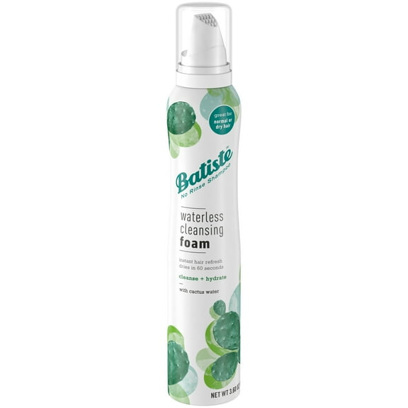 Batiste Waterless Cleansing Foam Cleanse and Hydrate with Cactus Water, 3.60 oz