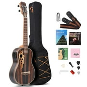 Batking Baritone Acoustic Electric Ukulele 30 Inch Blackwood with Adjustable Truss Rod and EQ, Gig Bag Included