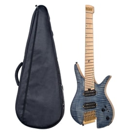 Batking Electric Headless Guitar Travel Guitar 7BK Multiscale Luminous Inlays Right-Handed 7 String
