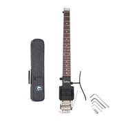 Batking Electric Travel Headless Guitar, Black, 6-String, Canada Maple Neck, Rosewood Fingerboard, Solid Body, Advanced Skill Level, Right-Handed