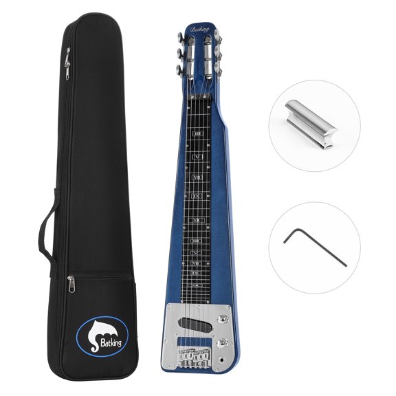 Batking Lap Steel Guitar Electric Slide Instrument 6 Strings Blue