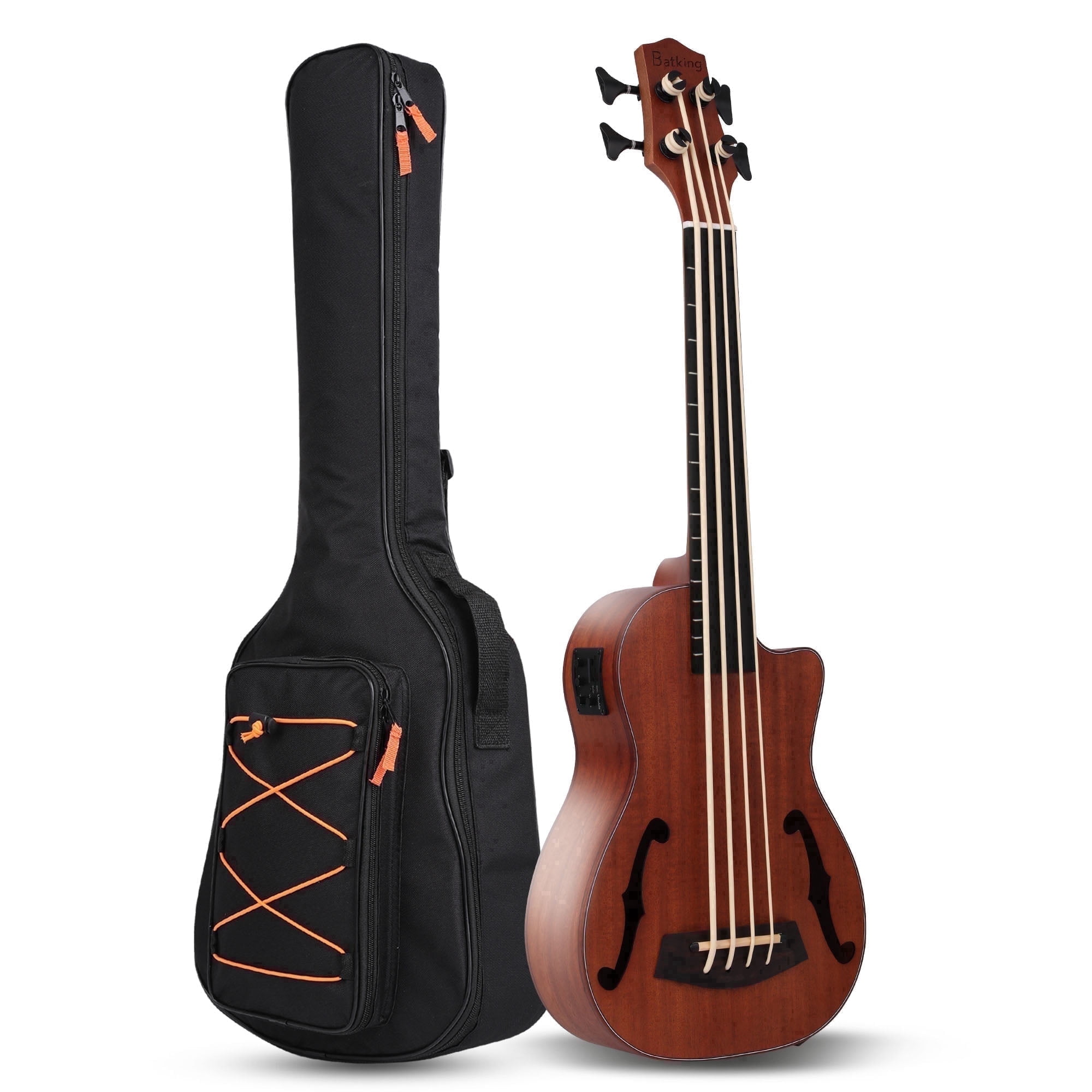 Batking Ubass 30 Inch Baritone Electric Ukulele Bass For Adults Mahogany Fretless Acoustic Bass with Gig Bag Kids Ukelele
