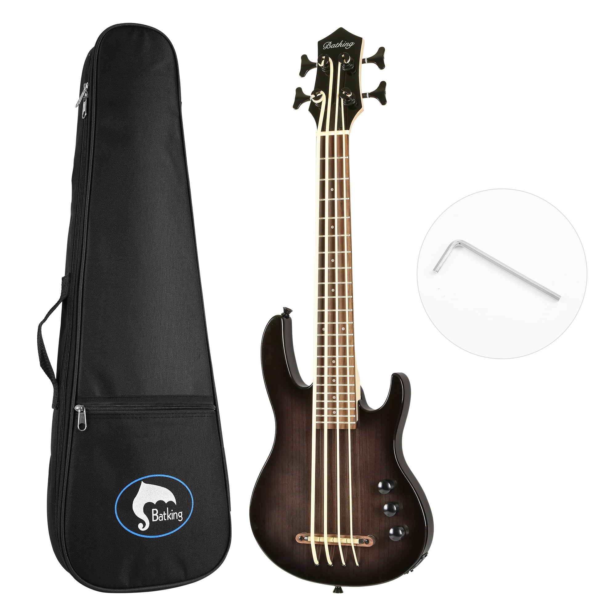 Batking Fretless Ubass,30 Pollici Baritono Elettrico Ukulele - Foto 10