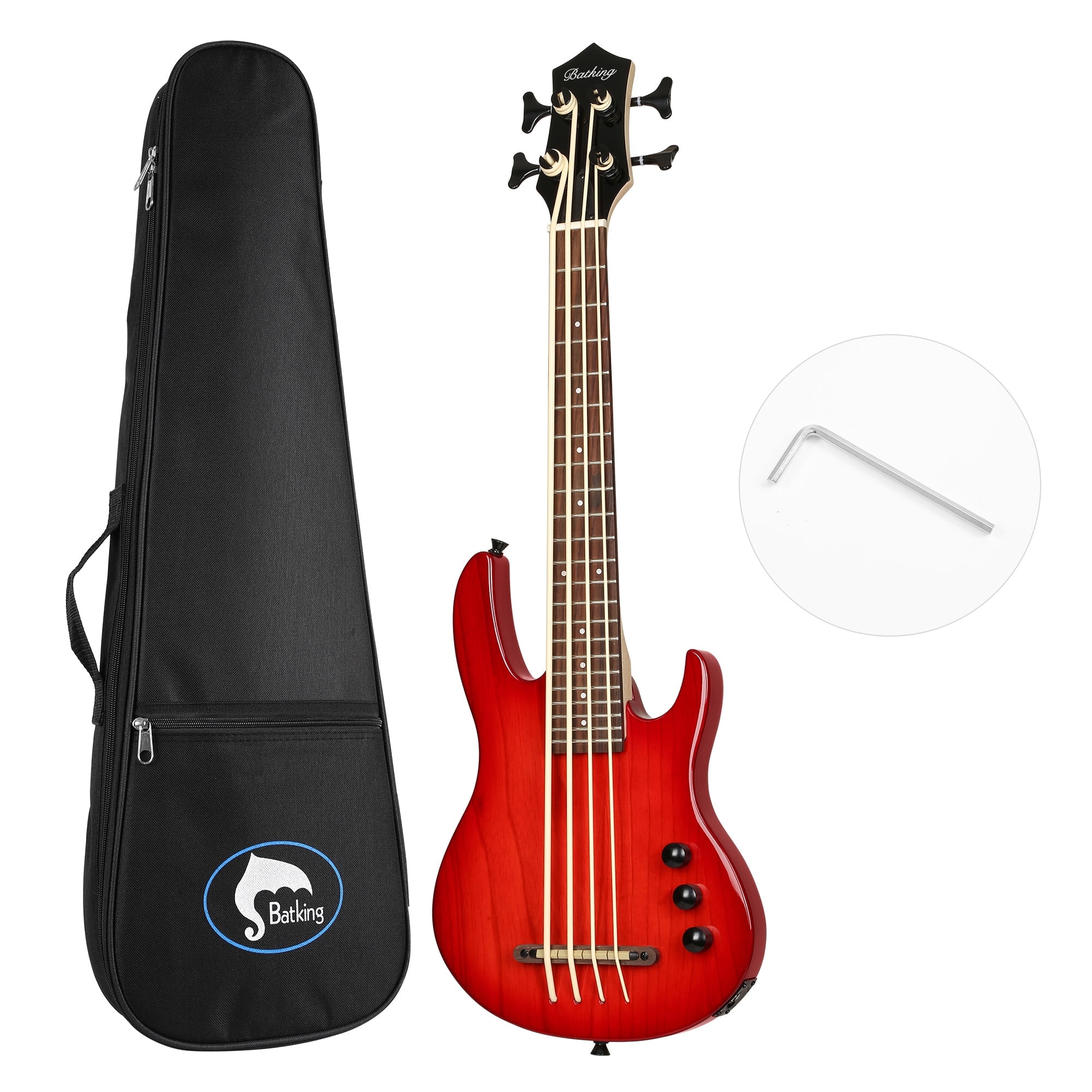 Batking Ukulele Bass Electric Ubass, 4 String Bass Ukelele