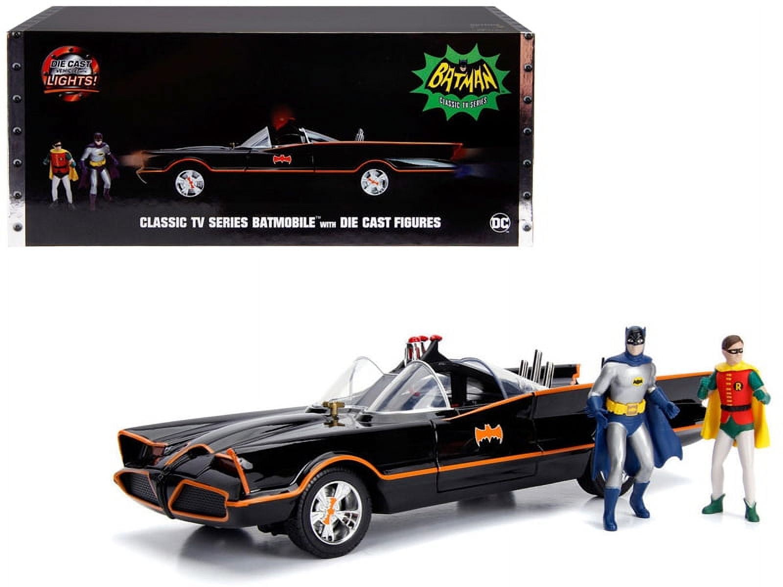 Jada Toys BATMAN & BATMOBILE ミニカー1/18 Jada Toys, Batman Batmobile, 1:18 Scale, Light-Up Die-Cast Car