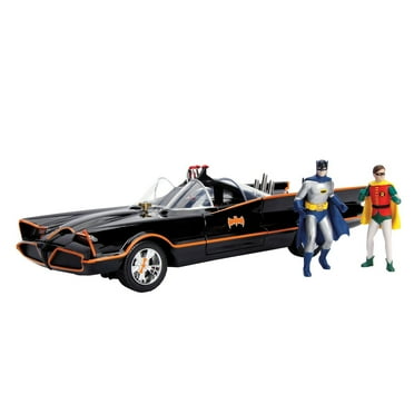 Batman 1:18 Classic TV Series Batmobile Light-Up Die-Cast Car w/ 3" Figures(Batman, Robin)