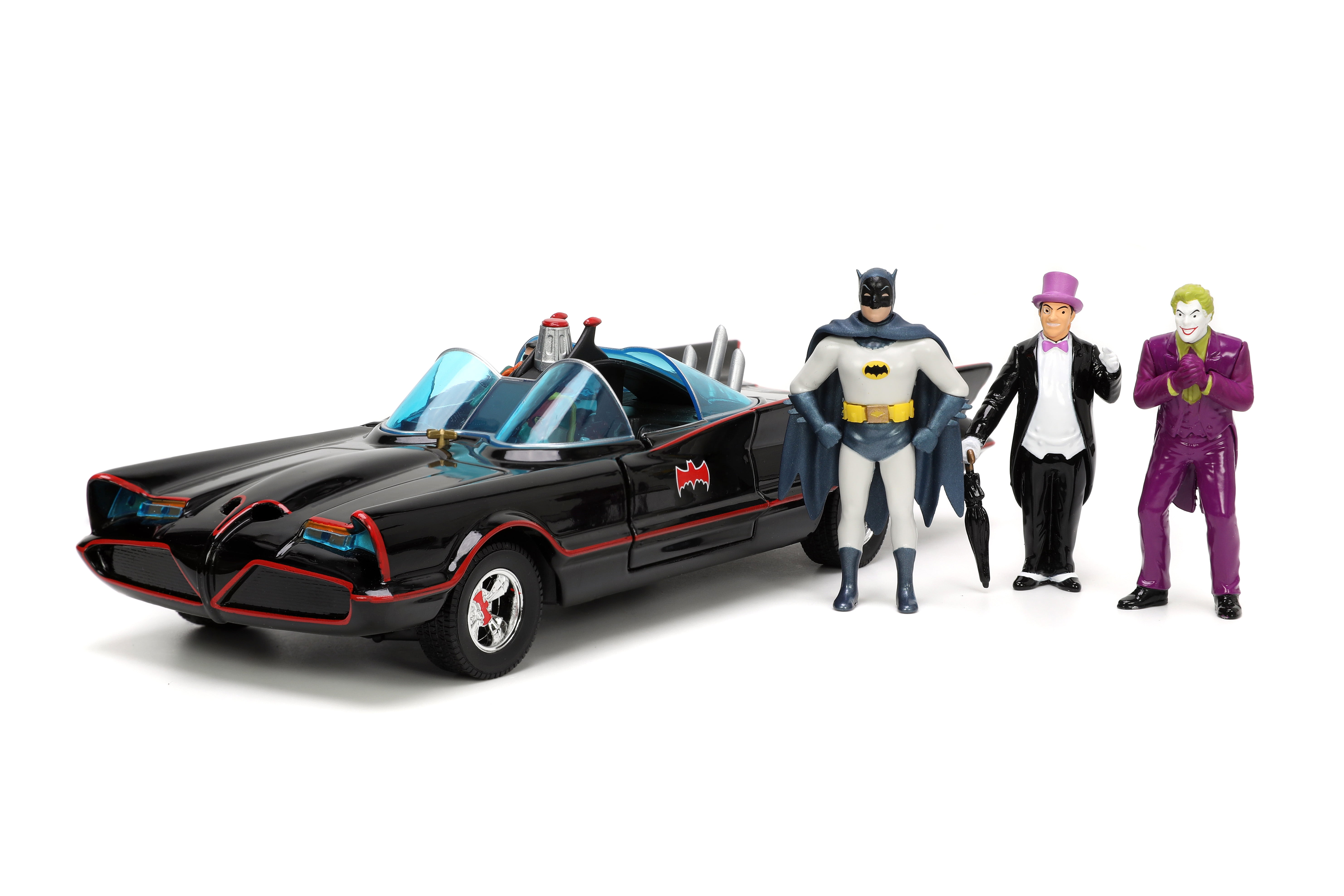 JADA TOYS 1966 Original Batman Diecast Batmobile with JADA TOYS 1966 Original Batman Diecast Batmobile with