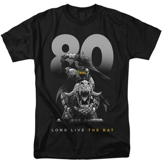 Batman 112192S Batman 80th Long Live the Bat Mens T-Shirt - Small