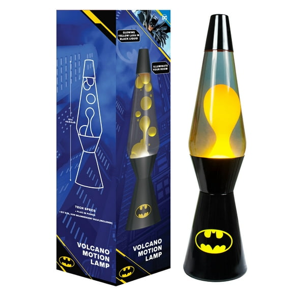 Batman 16" Lava Motion Volcano Lamp, Yellow Wax in Black Liquid