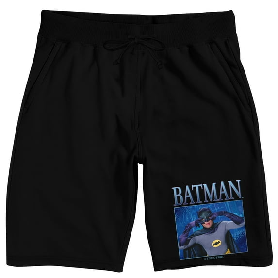 Batman 1966 TV Series Men's Black Sleep Pajama Shorts-XL