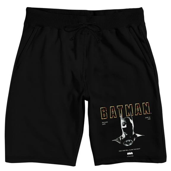 Batman 1989 Movie Men's Black Sleep Pajama Shorts-XL