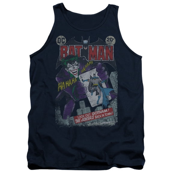 Batman #251 Distressed Adult Tank Top Navy
