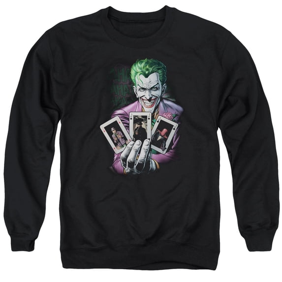 Batman 3 Of A Kind Adult Crewneck Sweatshirt Black