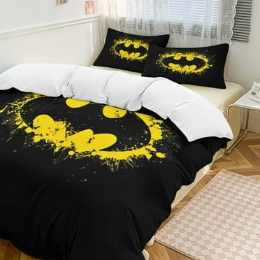 Batman 3-Piece Bedding Set Soft Warm And Comfortable Bed Set with 1 Duvet Cover And 2 Pillowcases